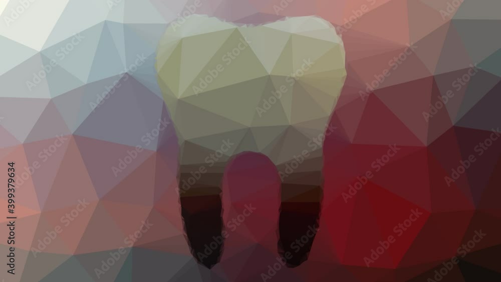 Poster tooth dentist dissolving weird tessellating looping pulsing polygons