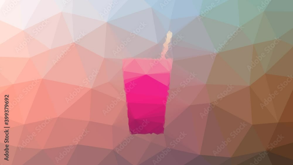 Poster drinks dissolving interesting tessellating looping pulsing triangles