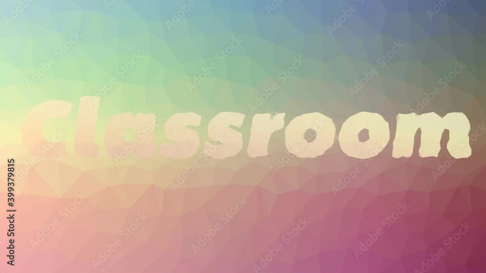 Poster classroom dissolving interesting tessellation looping animated triangles