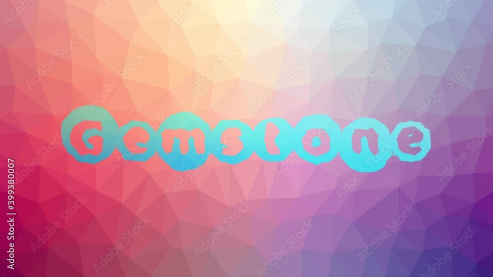 Poster gemstone appearing modern tessellated looping moving polygons