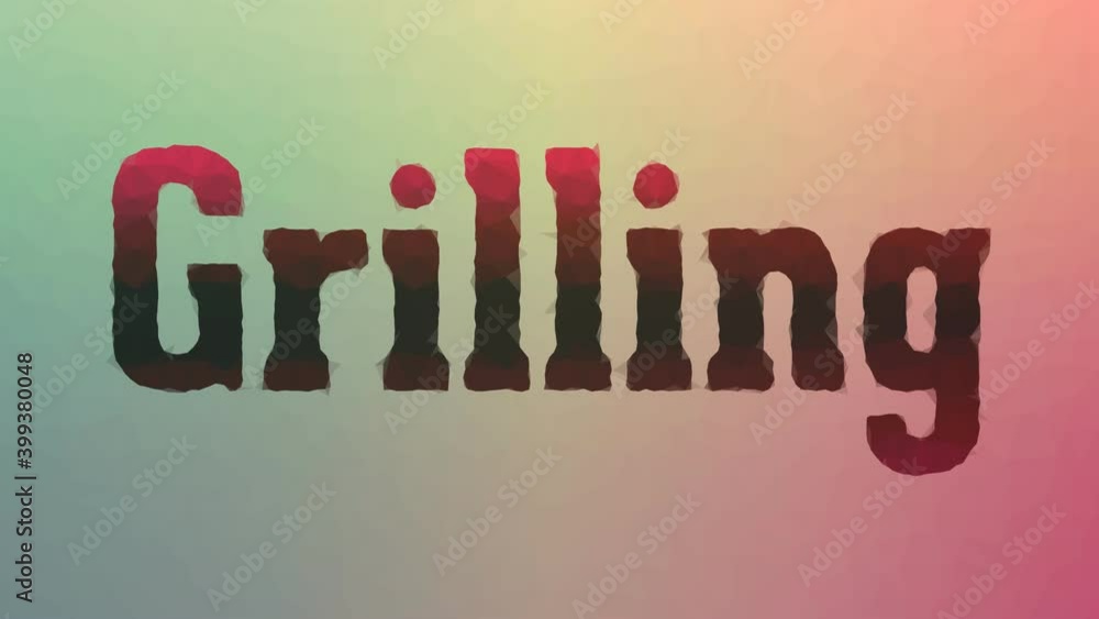 Poster grilling appearing techno tessellation looping moving polygons