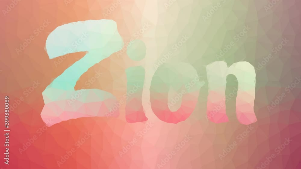 Poster zion appearing techno tessellation looping animated triangles