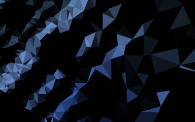 Dark BLUE vector shining triangular pattern.