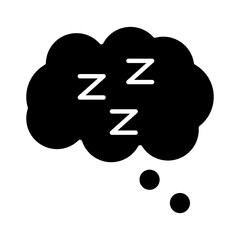 cloud with Insomnia z letters silhouette style icon