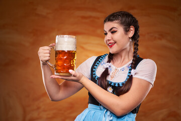 German girl serving beer