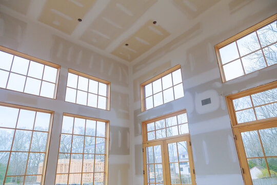 Construction building industry new home construction interior drywall and finish details