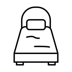 bed with pillow line style icon