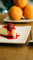 
Colombian custard and buñuelo for end of year festivities