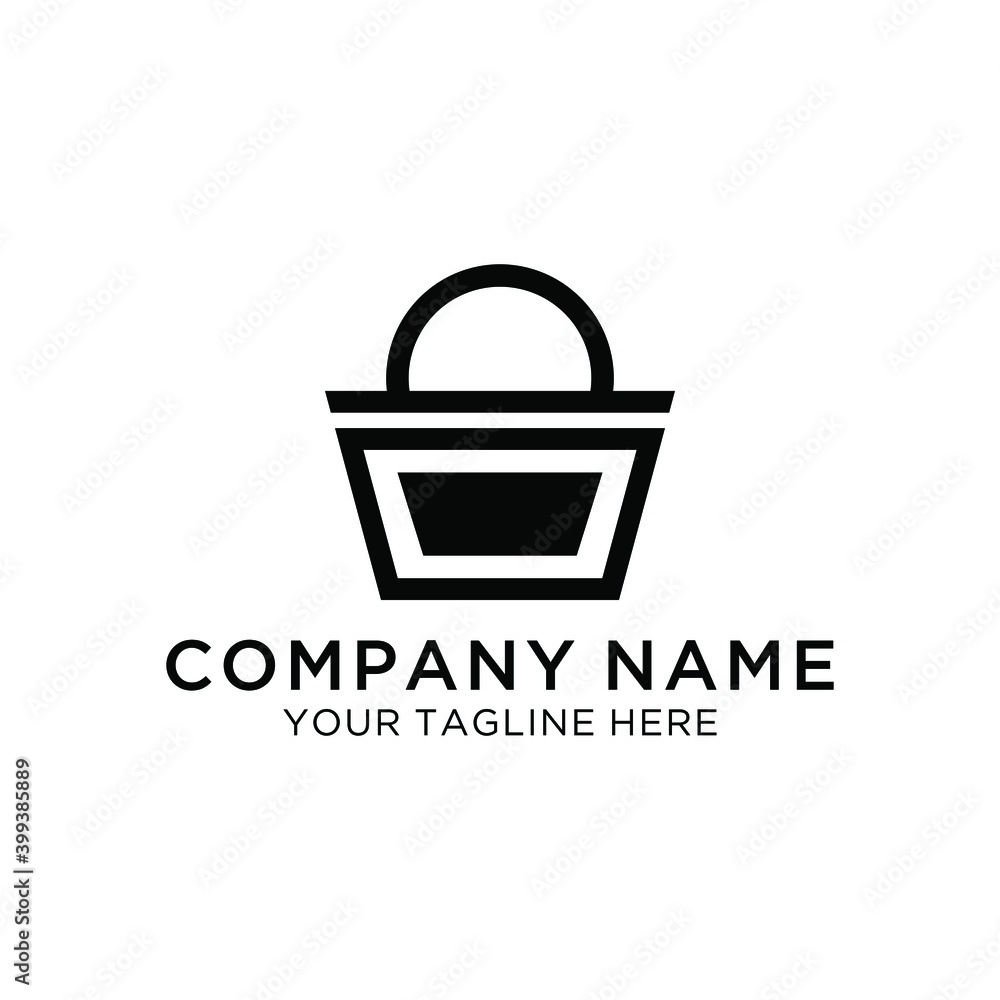 Poster shopping bag outline icon. linear style sign for mobile concept and web design. paper bag simple lin
