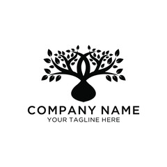 Abstract monochrome tree. Template for creating logos, emblems, monograms.. Plant, nature and ecology