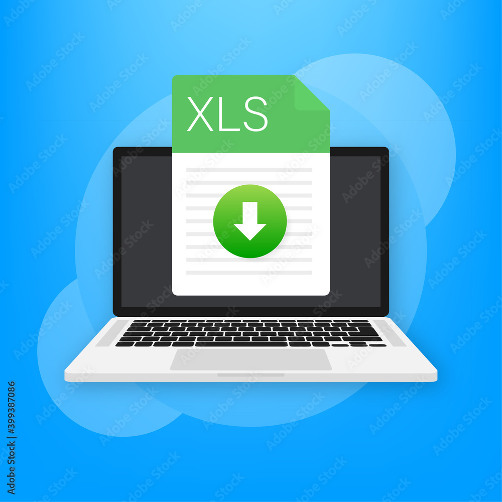Poster xls file icon. spreadsheet document type. modern flat design graphic illustration. vector xls icon.