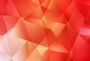 Light Red, Yellow vector gradient triangles template.