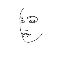 Line drawing of a beautiful woman 14