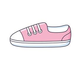 Pink sneaker shoe isolated