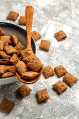 front view sweet pillow cookies on white background biscuit breakfast milk