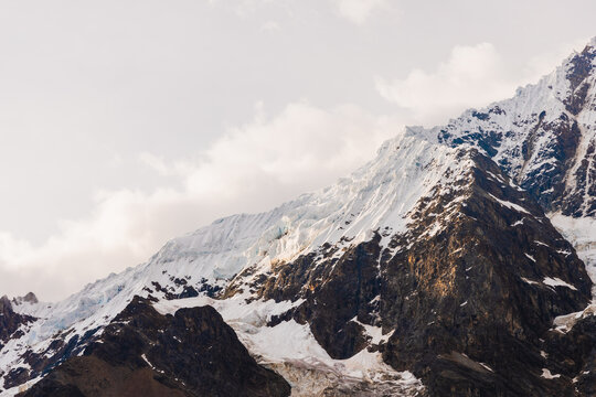 Snowy mountains peaks