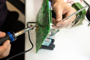 Repair and soldering of microchip