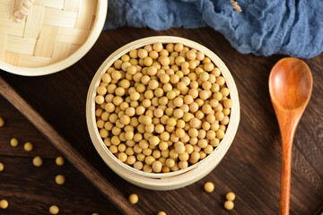 Soybean on the background of retro Chinese style