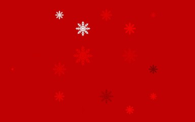 Obraz na płótnie Canvas Light Red vector layout with bright snowflakes.