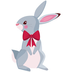 happy merry christmas cute rabbit character