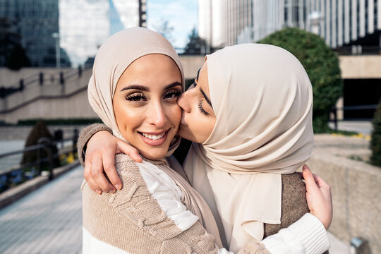 Portrait of two muslim women.