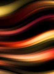 Colorful smooth lines on black background. Liquid and fluid vibrant color waves flowing in the dark. Graphic illustration for wallpaper, banner, background, card, book, cover, poster, banner, brochure