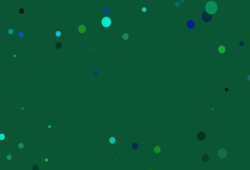 Light Blue, Yellow vector background with bubbles.