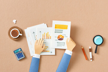 Businessman reading documents