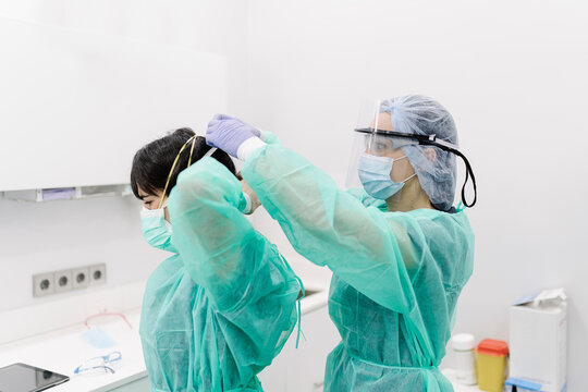 Two doctors working in hospital