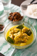 Hommade Indonesian yellow chicken curry for lunch