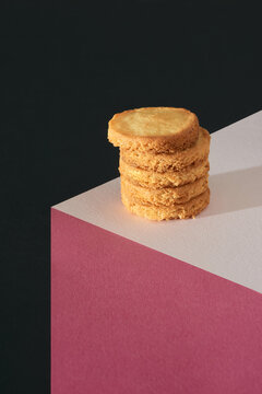 Stack of sweet biscuits