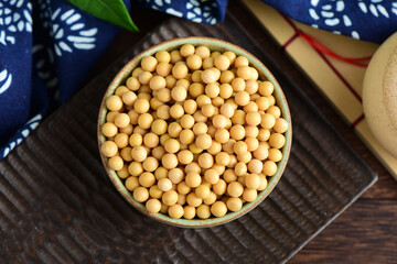 Soybean on the background of retro Chinese style