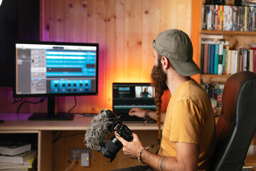 Photographer setting up for work