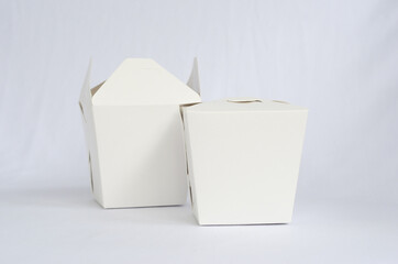 food paper pail on white background 