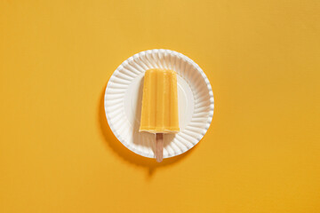 Natural juicy orange popsicles