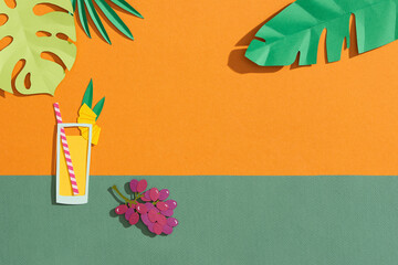 Cold summer grape and pineapple smoothie