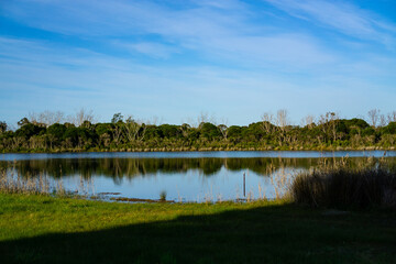 Lake under blue sky