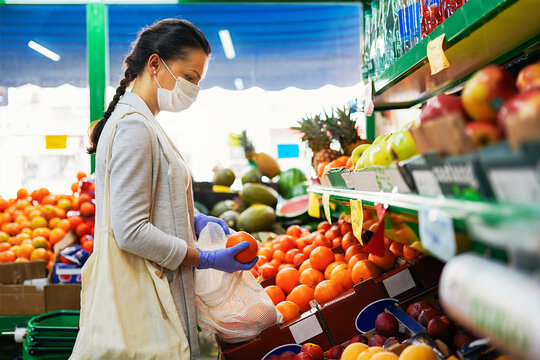Young woman wearing a protective mask.