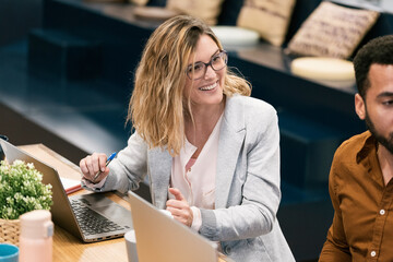 Portrait of Blonde Business Woman at Office
