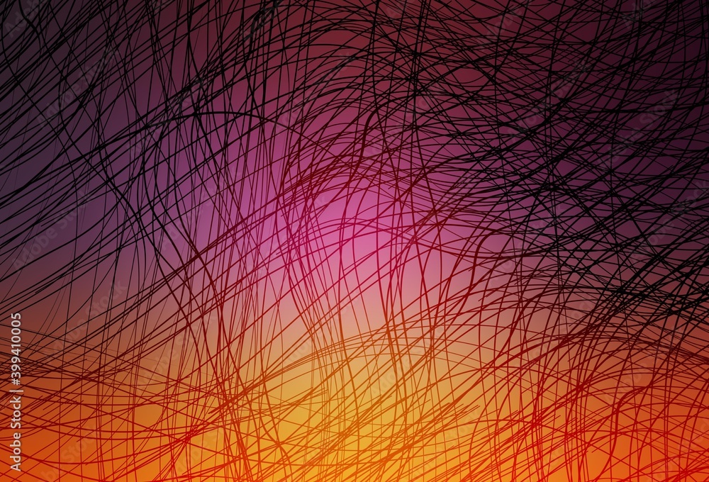 Canvas Prints light pink, yellow vector layout with curved lines.