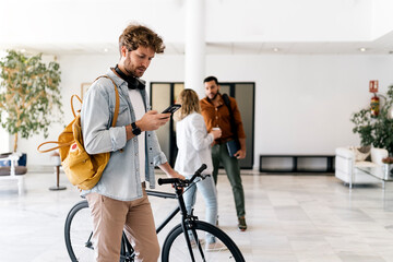 Portrait of Business Man Using Phone