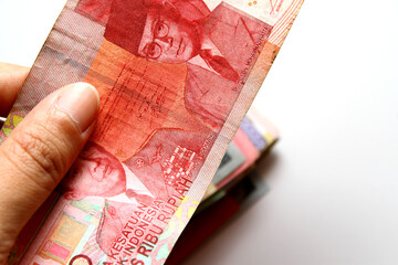 Close up of Indonesia Hundred Thousands Rupiah banknotes