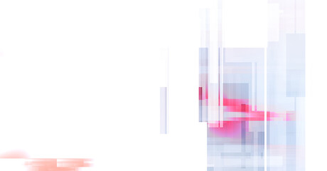 Fototapeta premium Layers of colorful and vibrant geometrical shapes. Digital illustration of a tech layout. Futuristic design template.