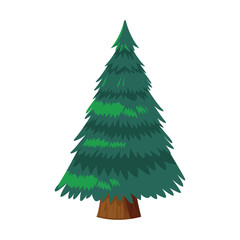 happy merry christmas pine tree icon