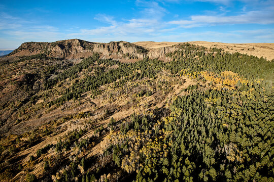 USA, Colorado, Aerial view of Fishers Peak in Rocky Mountains