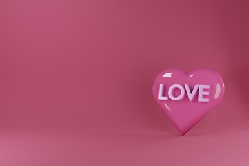 Premium Image Love Alphabet Valentine's Day Concept Design in pink Background - 3D Rendering