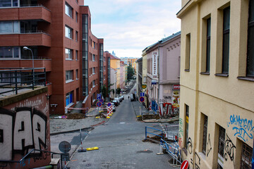 Fototapeta na wymiar construction on the street