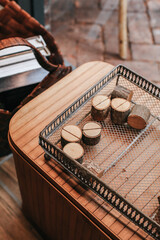 Mini wooden logs decoration for holiday 