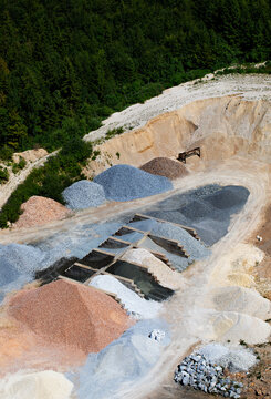 Aerial view of quarry, Attersee, Salzkammergut, Austria