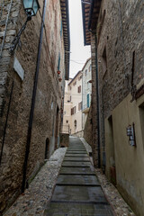 architecture of alleys and buildings in the town of Acquasparta